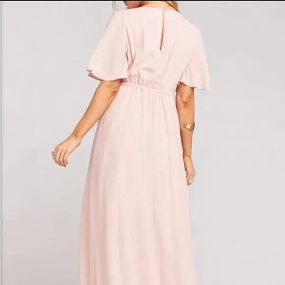 Show me your MuMu size XS Emily Maxi Dress Dusty Blush Crisp Pink - Picture 2 of 8